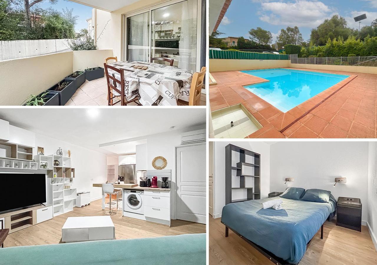 Balcon, Parking, Piscine Et Clim' A 2 Pas Du Port Santa Lucia Appartement Saint-Raphaël Buitenkant foto